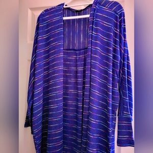 NWOT Torrid Dolman Sleeve Blue Striped Cardigan